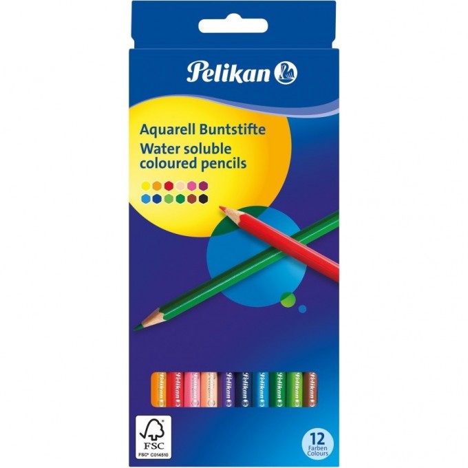 Акварельные карандаши HERLITZ PELIKAN, 12 цветов 700153