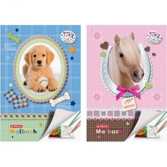 Альбом для рисования HERLITZ PRETTY PETS, А4, 28 листов