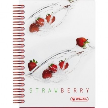 Блокнот HERLITZ FRESH FRUIT клубника, А6, 100л, клетка, 70g/m²