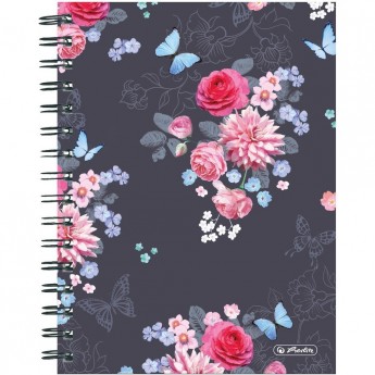 Блокнот HERLITZ LADYLIKE FLOWERS, A5, 100 листов, клетка