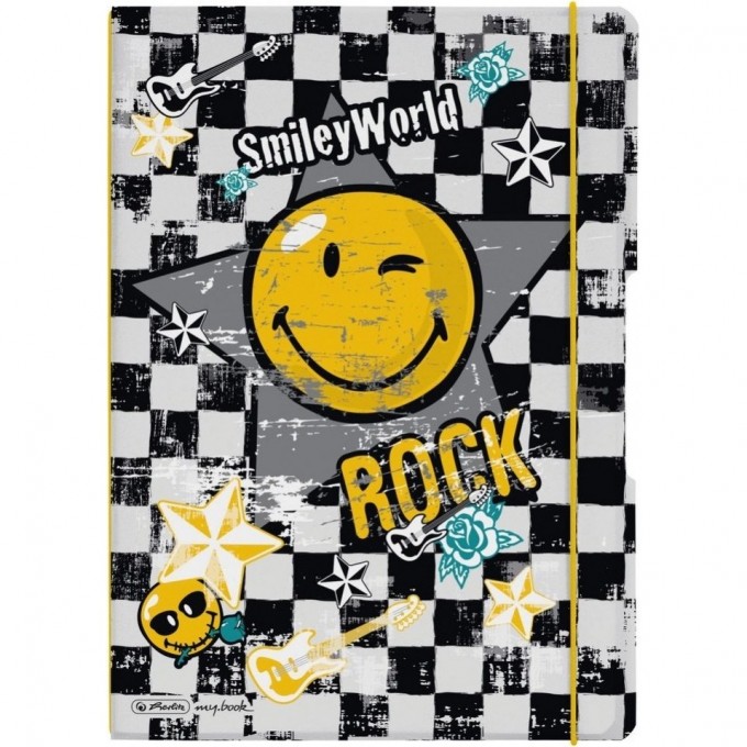 Блокнот HERLITZ SMILEY ROCK, А4, 2 блока:клетка+линейка по 40л., 80g/m² 11361623