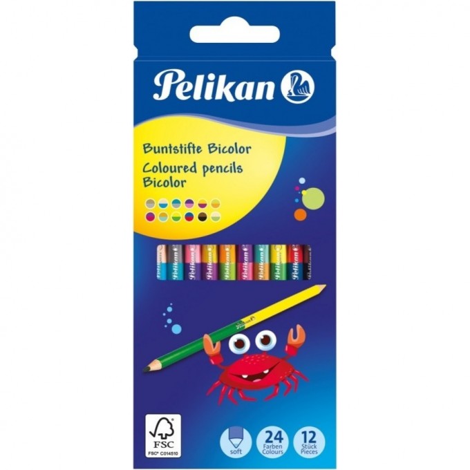 Цветные карандаши HERLITZ PELIKAN, 24 pцвета, 12 шт. 700146