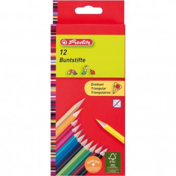 Карандаши цветные трехгранные HERLITZ, 12шт Карандаши цветные трехгранные HERLITZ, 12шт