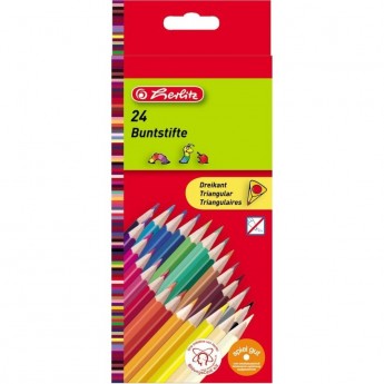 Карандаши цветные трехгранные HERLITZ, 24шт Карандаши цветные трехгранные HERLITZ, 24шт