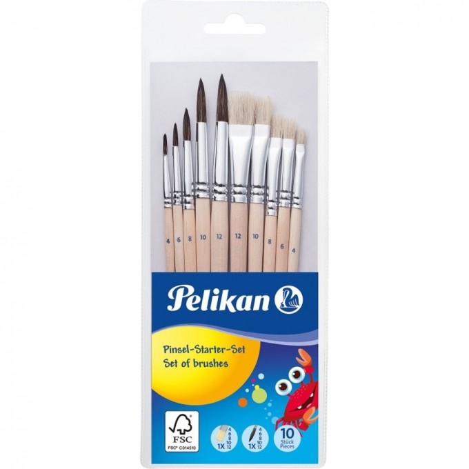 Набор кистей HERLITZ PELIKAN, 10 шт 700405