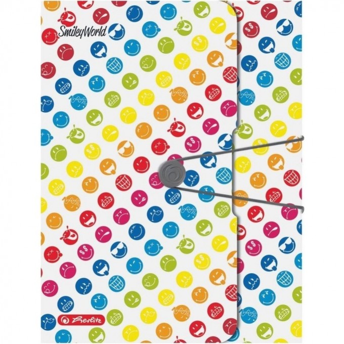 Папка с резинкой HERLITZ SMILEY RAINBOW, А4 50002078