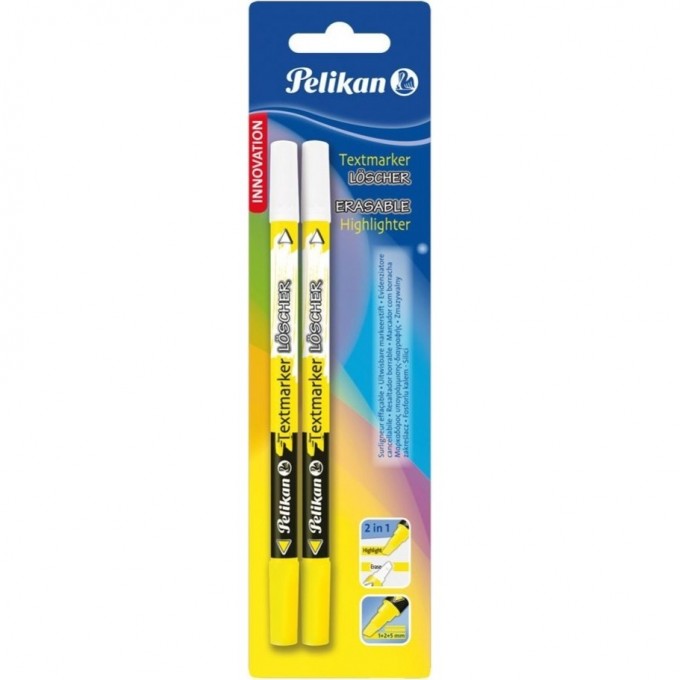 Текстовыделитель пиши-стирай HERLITZ PELIKAN ERASABLE 456, жёлтый, 2 шт. 931428